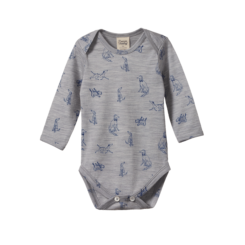 Merino Essentials Long Sleeve Bodysuit - Best Friend Print Merino
