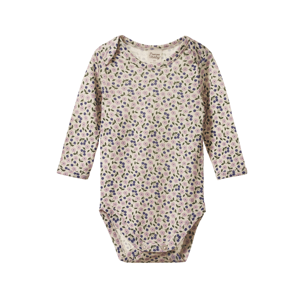 Longsleeve Bodysuit Pointelle Briarwood Lilac Print