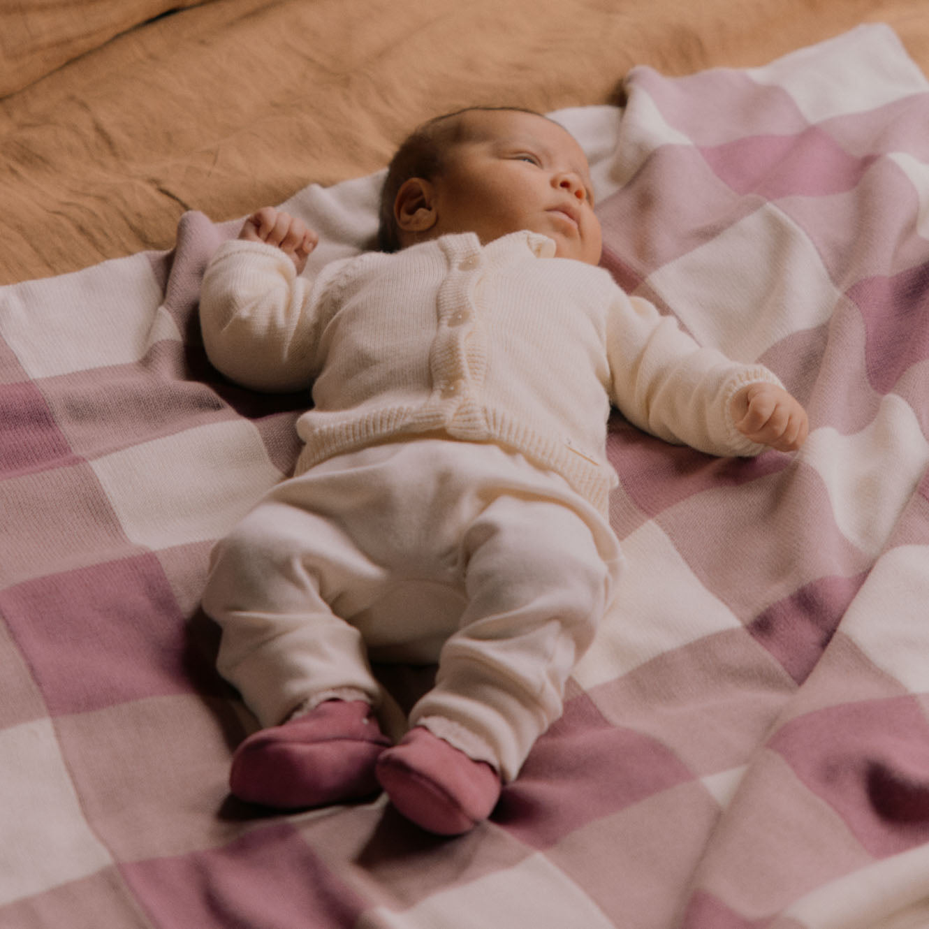 Nature Baby Lambskin Booties - Rhubarb