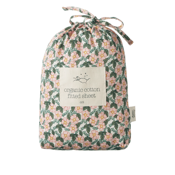 Nature Baby Fitted Sheet Jersey - Garland Print