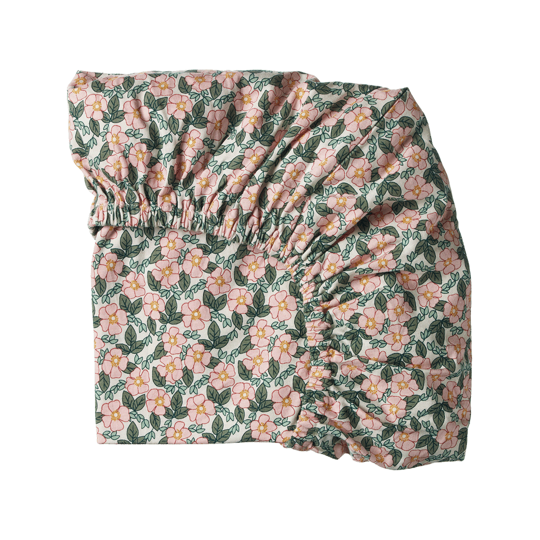Nature Baby Fitted Sheet Jersey - Garland Print