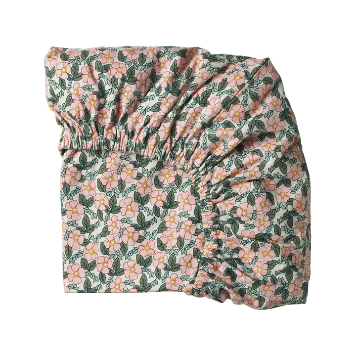 Nature Baby Fitted Sheet Jersey - Garland Print