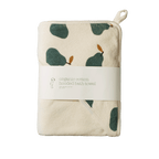 Org Cotton Hooded Towel - Pear Print
