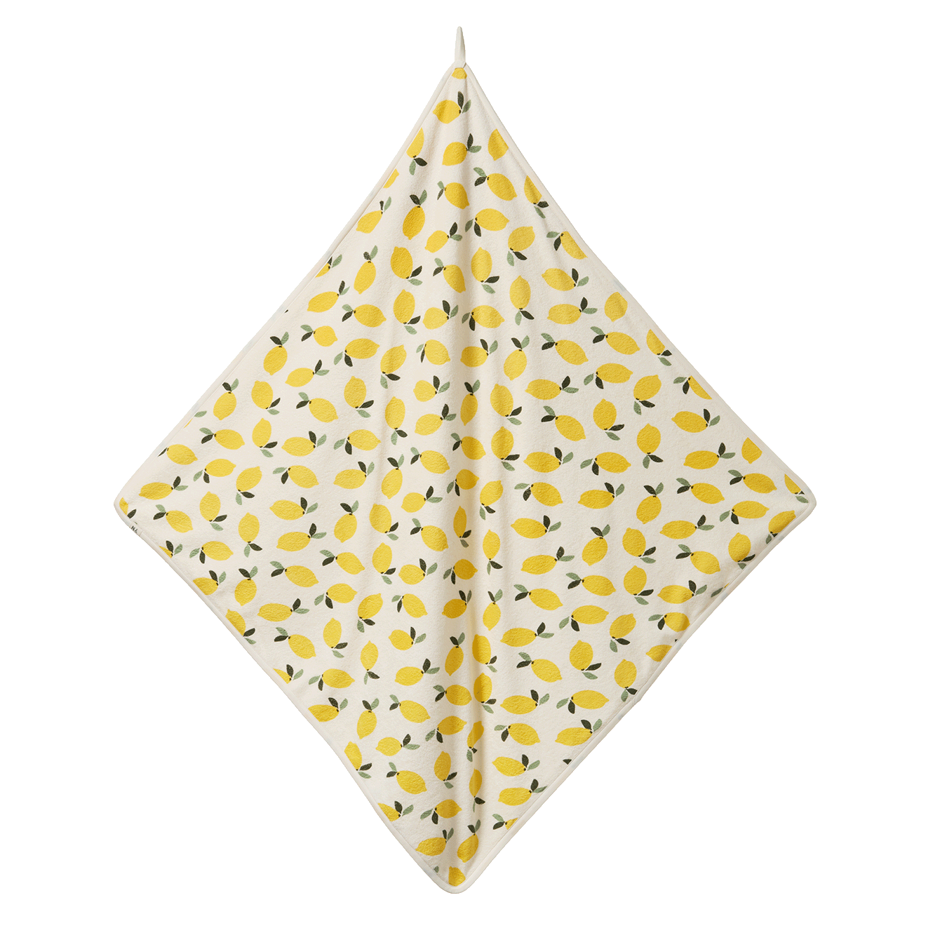 Nature Baby Organic Cotton Hooded Towel - Lemon Print Terry