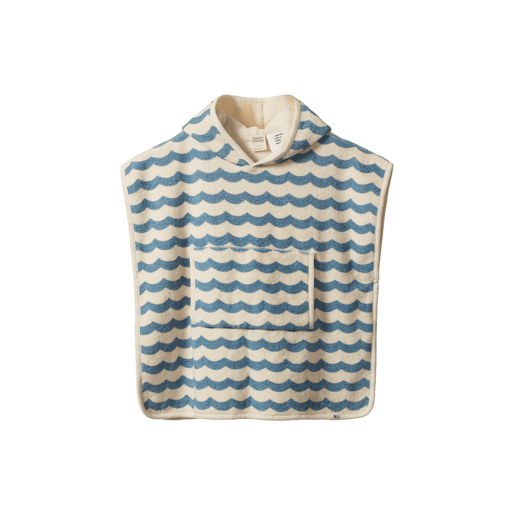 Poncho Towel - Waves Print
