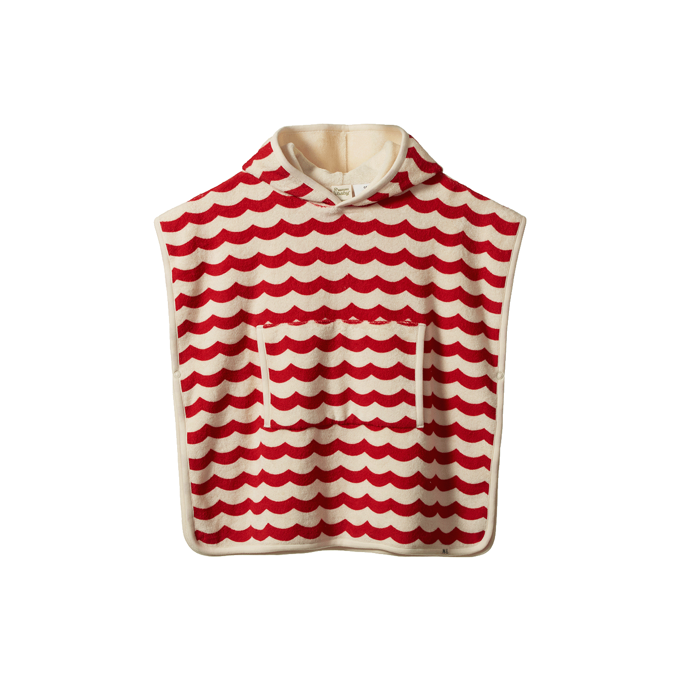 Poncho Towel - Waves Red Print