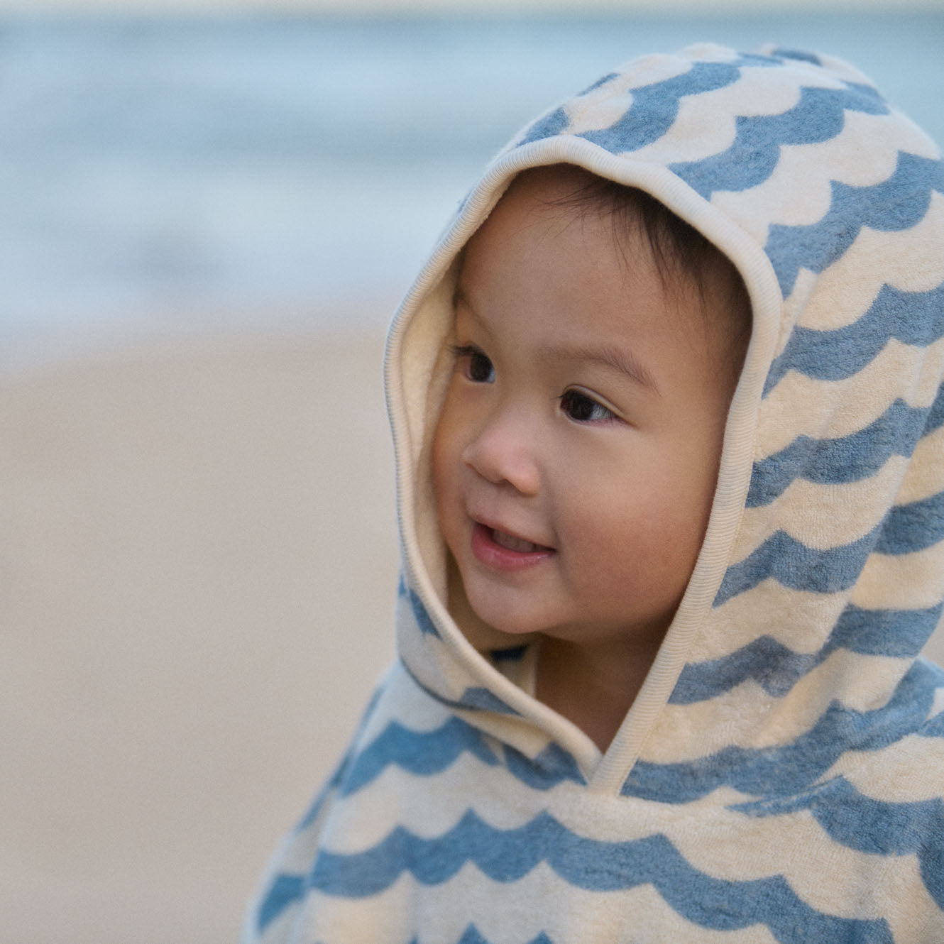 Poncho Towel - Waves Print