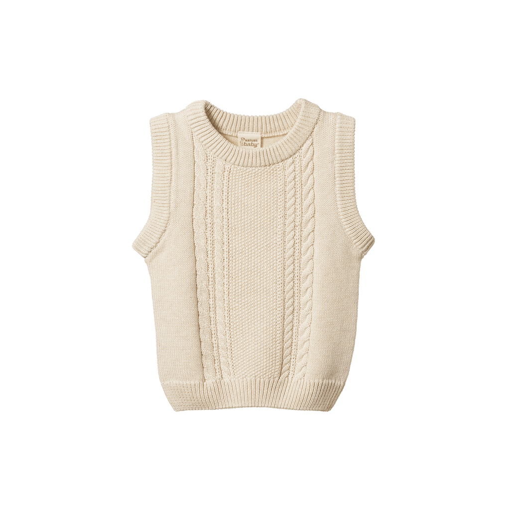 Walter Vest - Oatmeal Marl Cable Knit