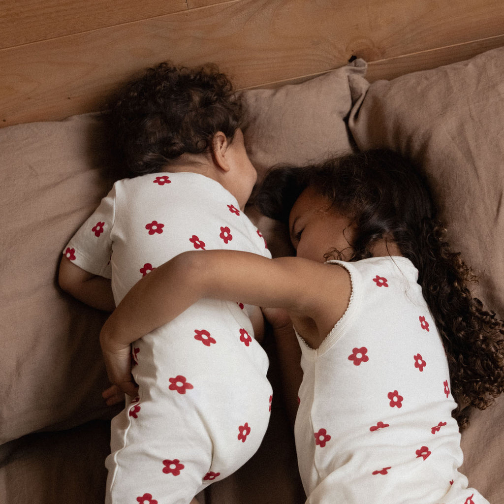 Nature Baby Singlet Pyjama Set - Flora Red Print