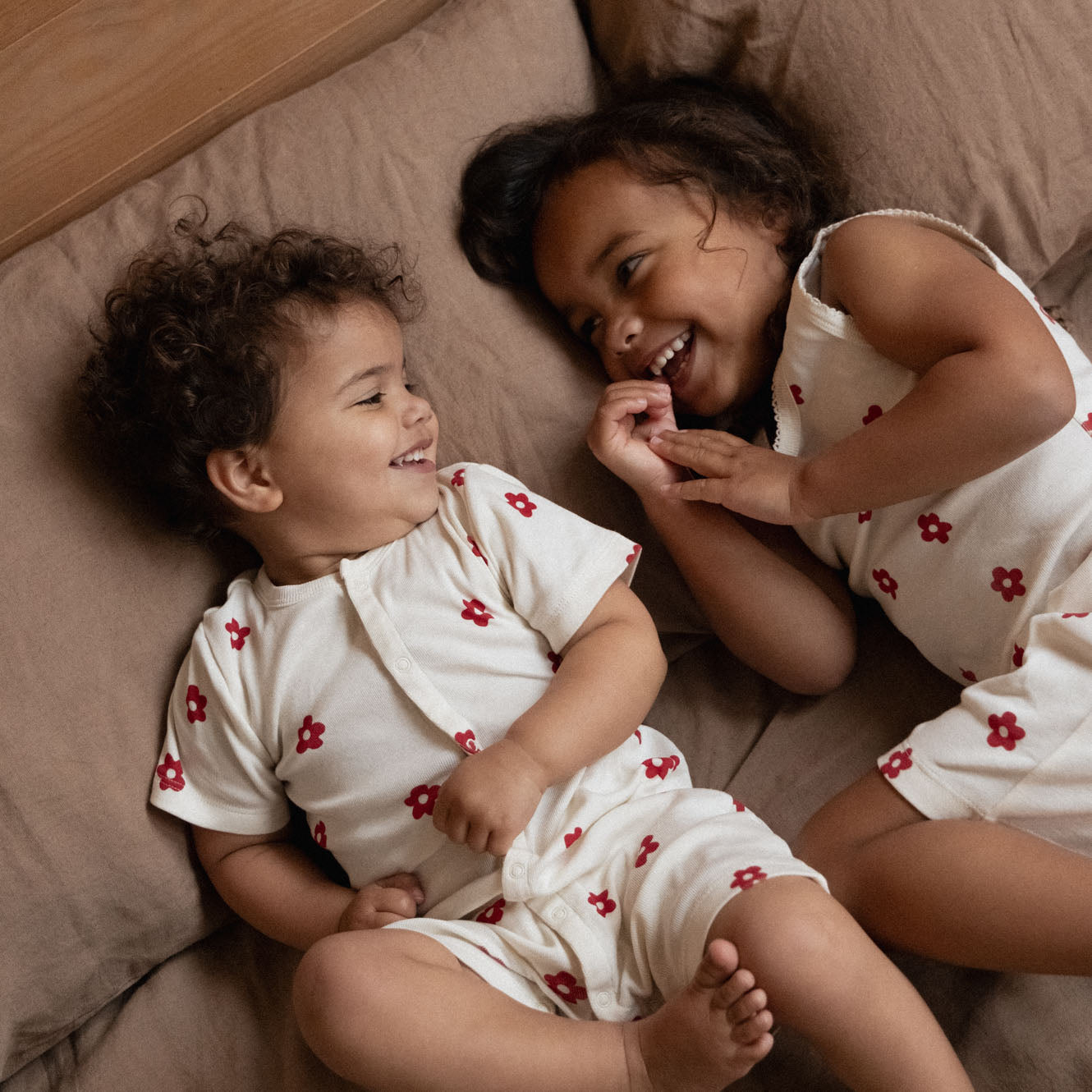Nature Baby Singlet Pyjama Set - Flora Red Print