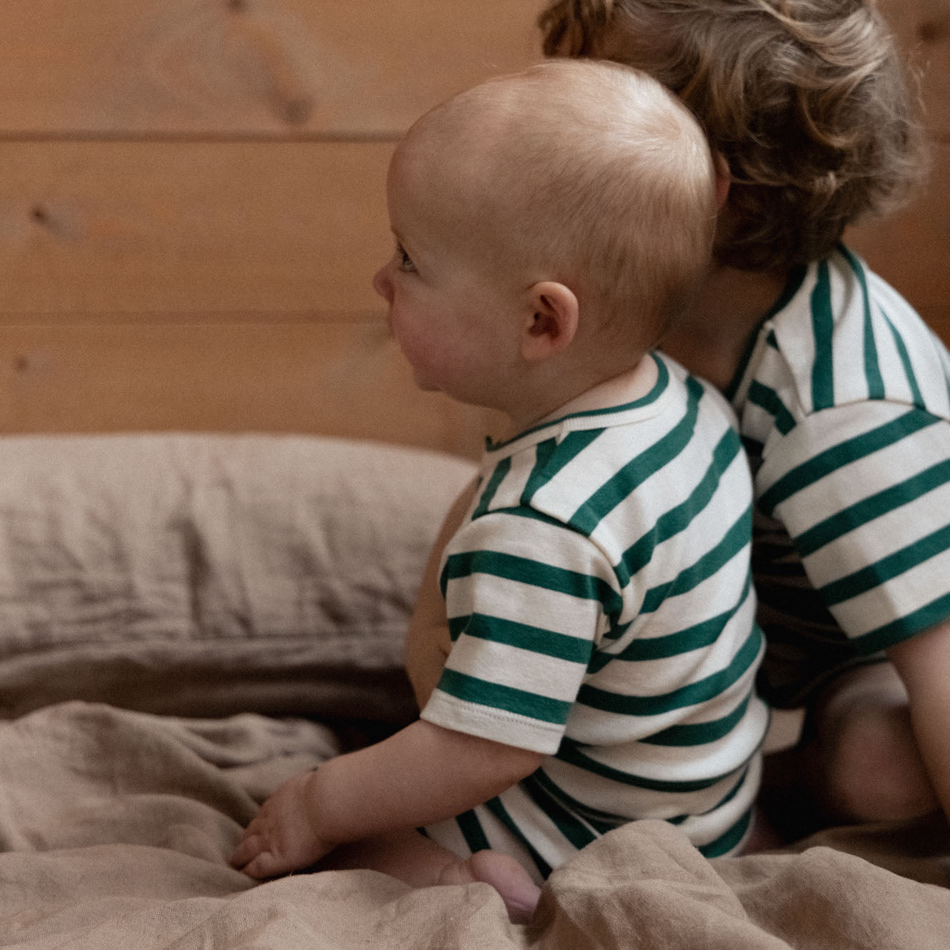 Nature Baby Shortie Pyjama Set - Peppermint Holiday Stripe