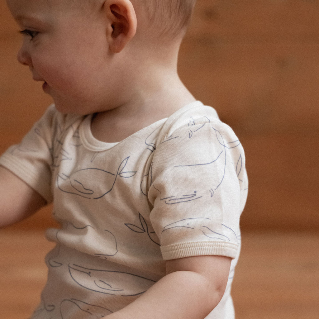 Nature Baby Short Sleeve Bodysuit - Whale Print