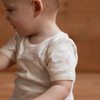 Short Sleeve Bodysuit - Whale Print