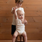 Short Sleeve Bodysuit - Whale Print
