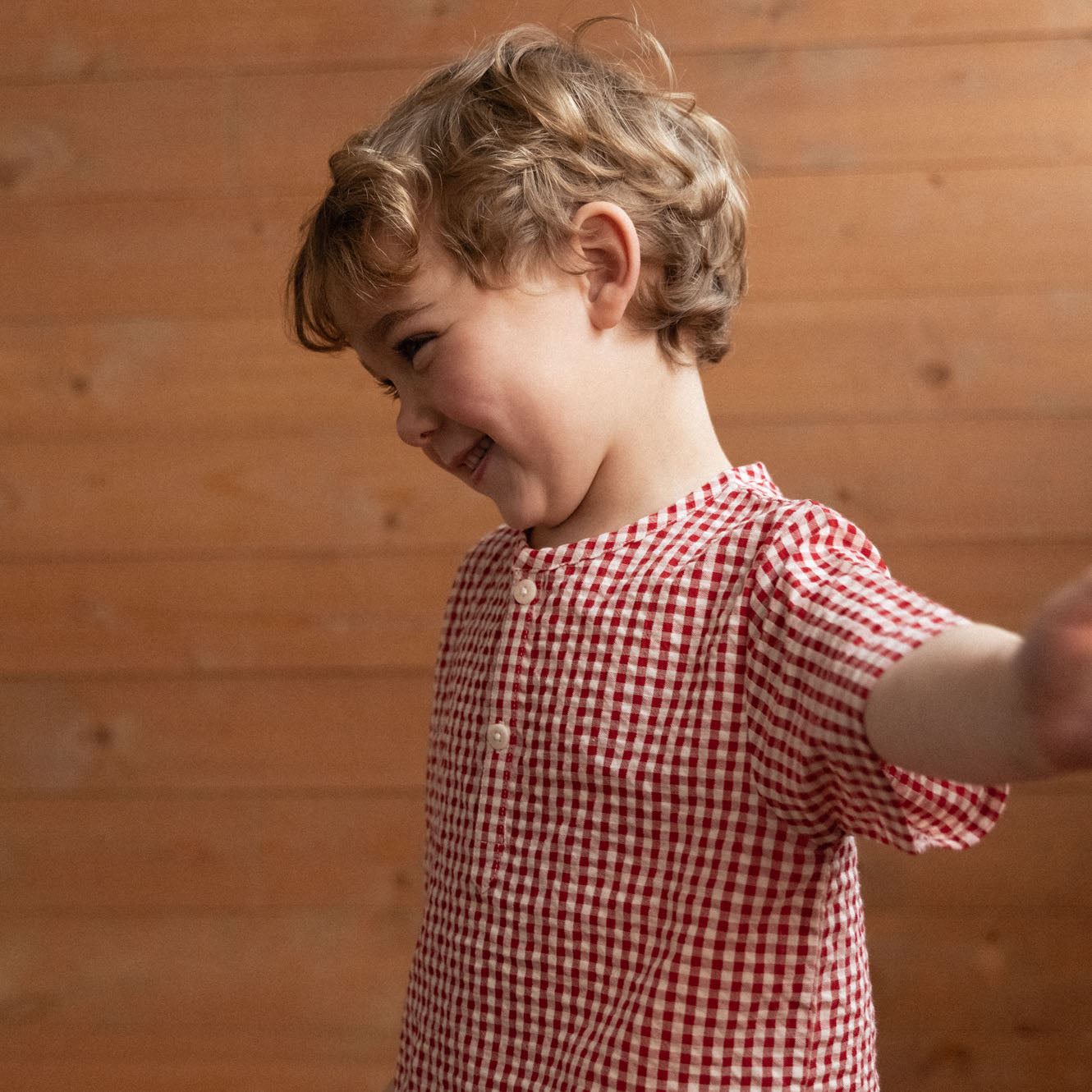 Nature Baby Caravan Shirt Gingham - Red Check