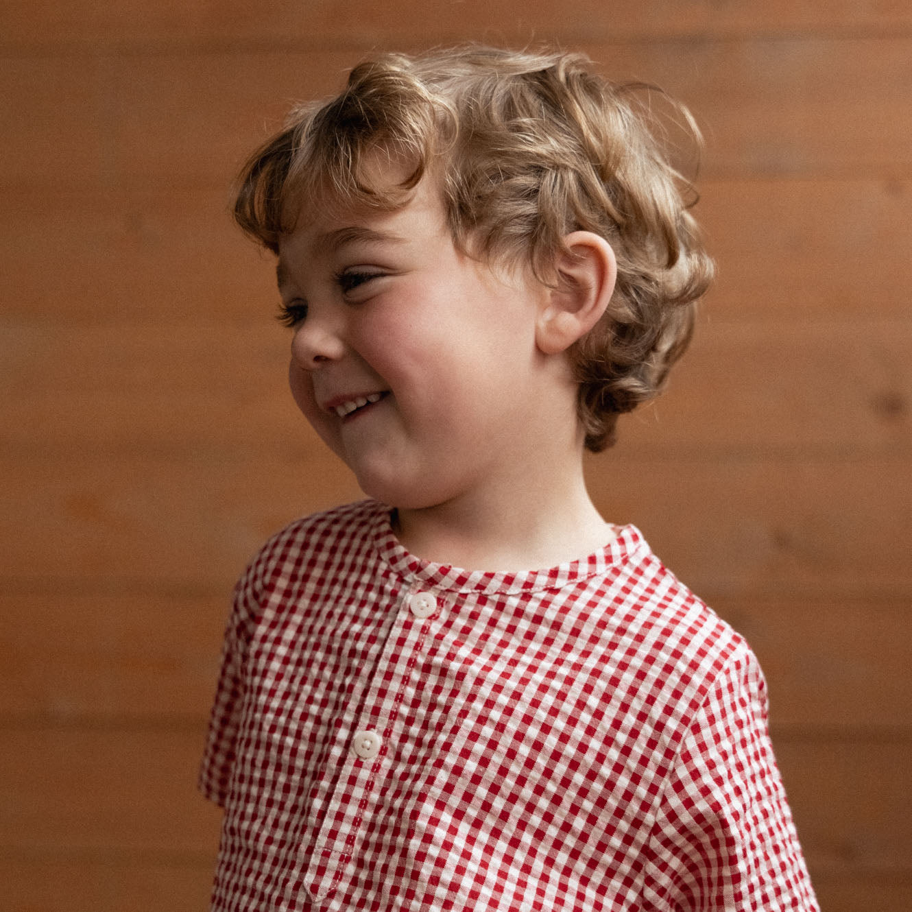 Nature Baby Caravan Shirt Gingham - Red Check