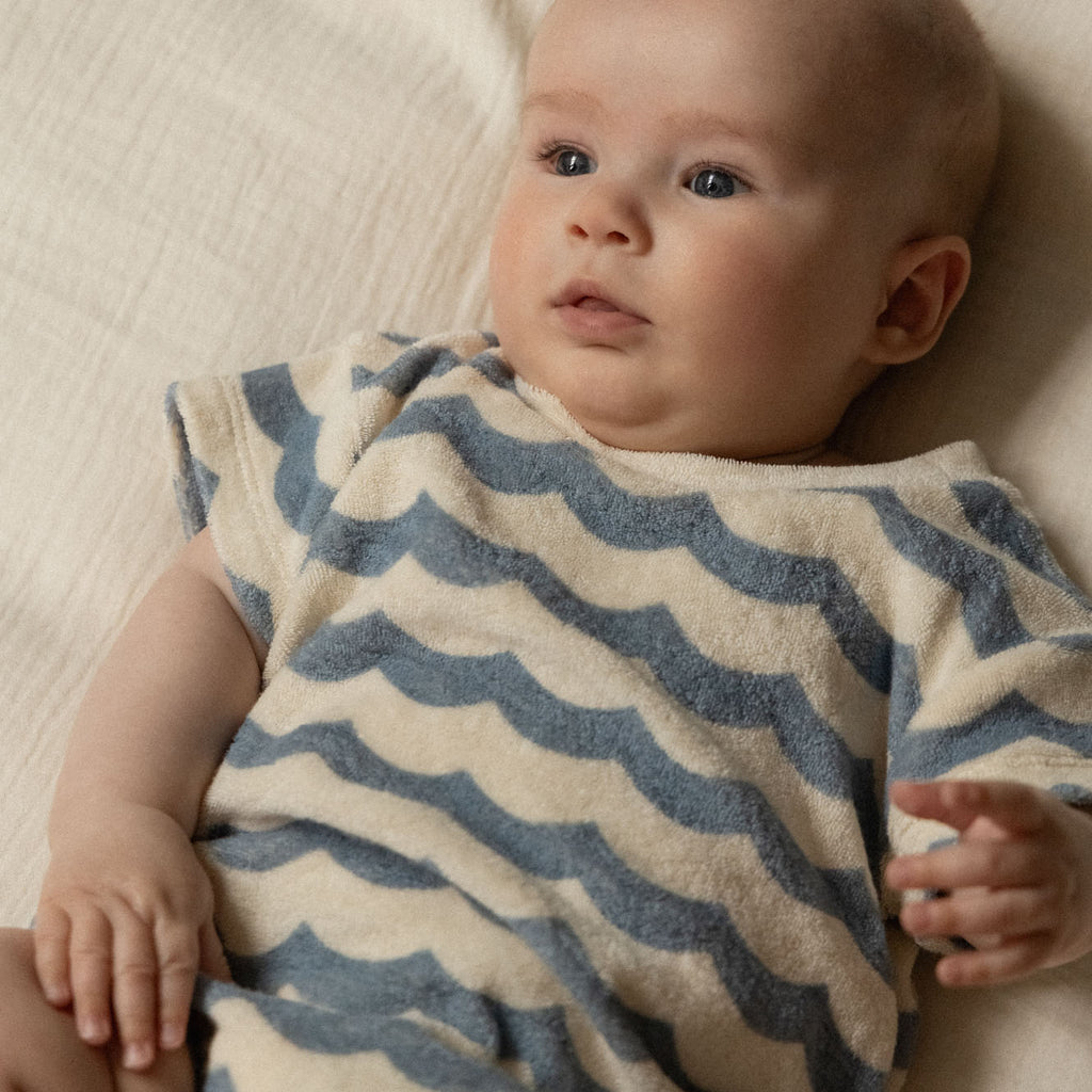 Juno Romper Terry - Waves Print