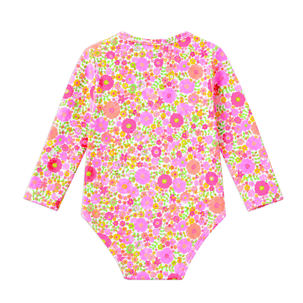 Neon Bloom Longsleeve Swimsuit