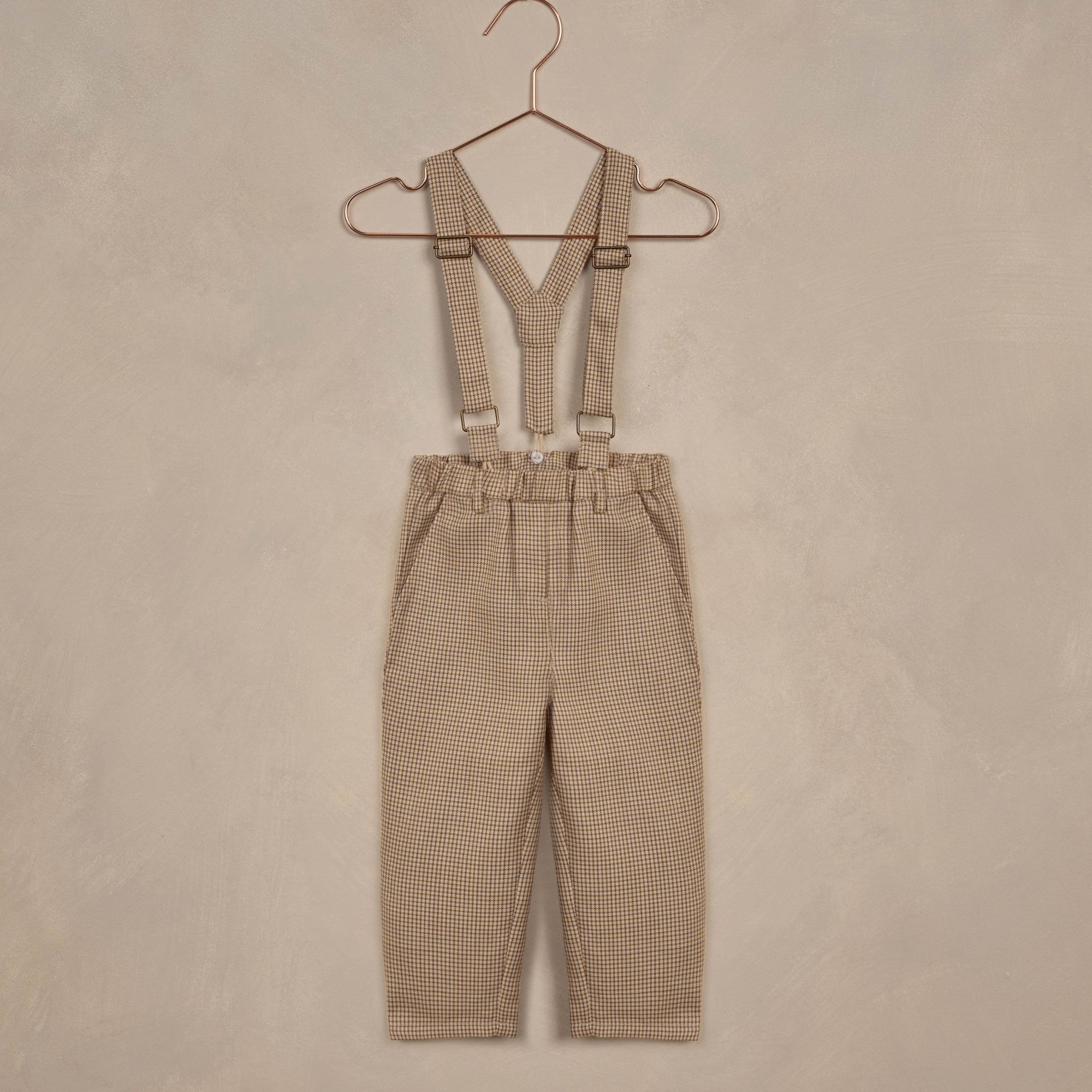 Suspender Pant - Golden Houndstooth