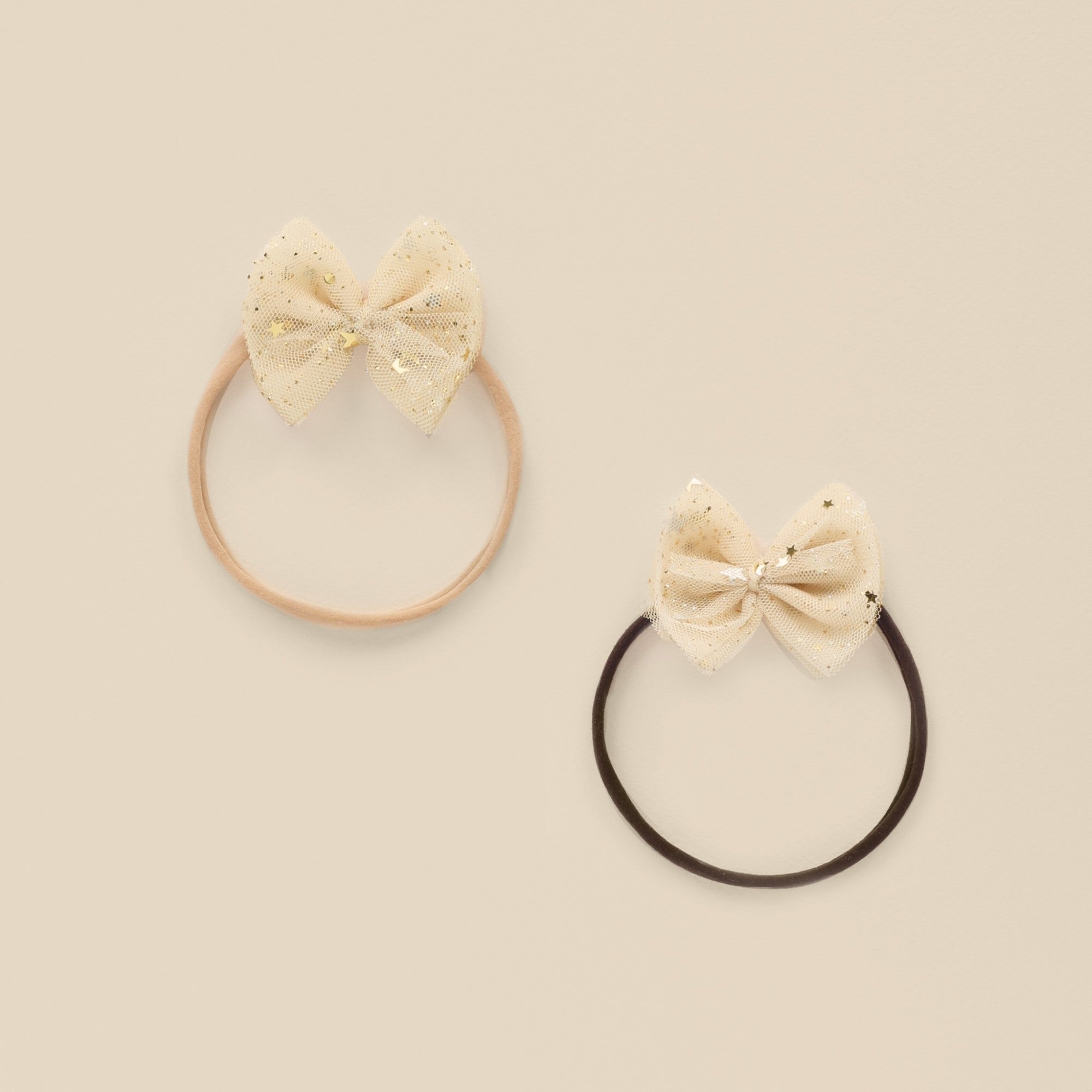 Nora Lee Flutter Tulle Headband - Champagne Stars