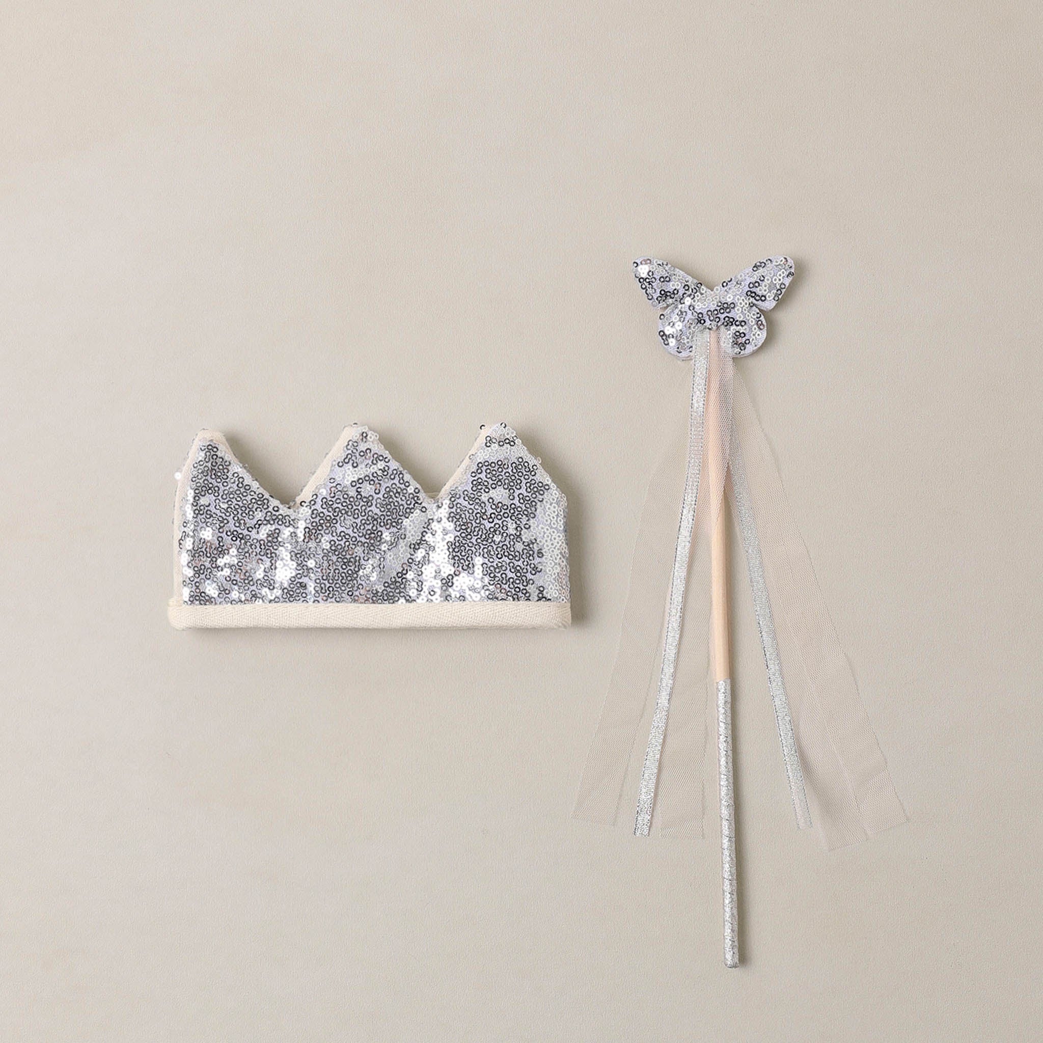 PRE-ORDER - Crown + Wand Silver Sequin