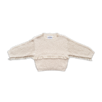Organic Fringe Rib Knit Pull Over - Natural