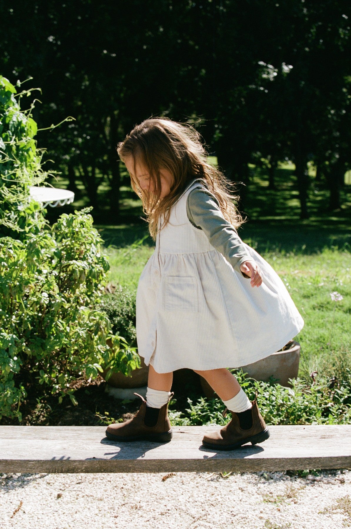 Willa Pinafore - Ecru