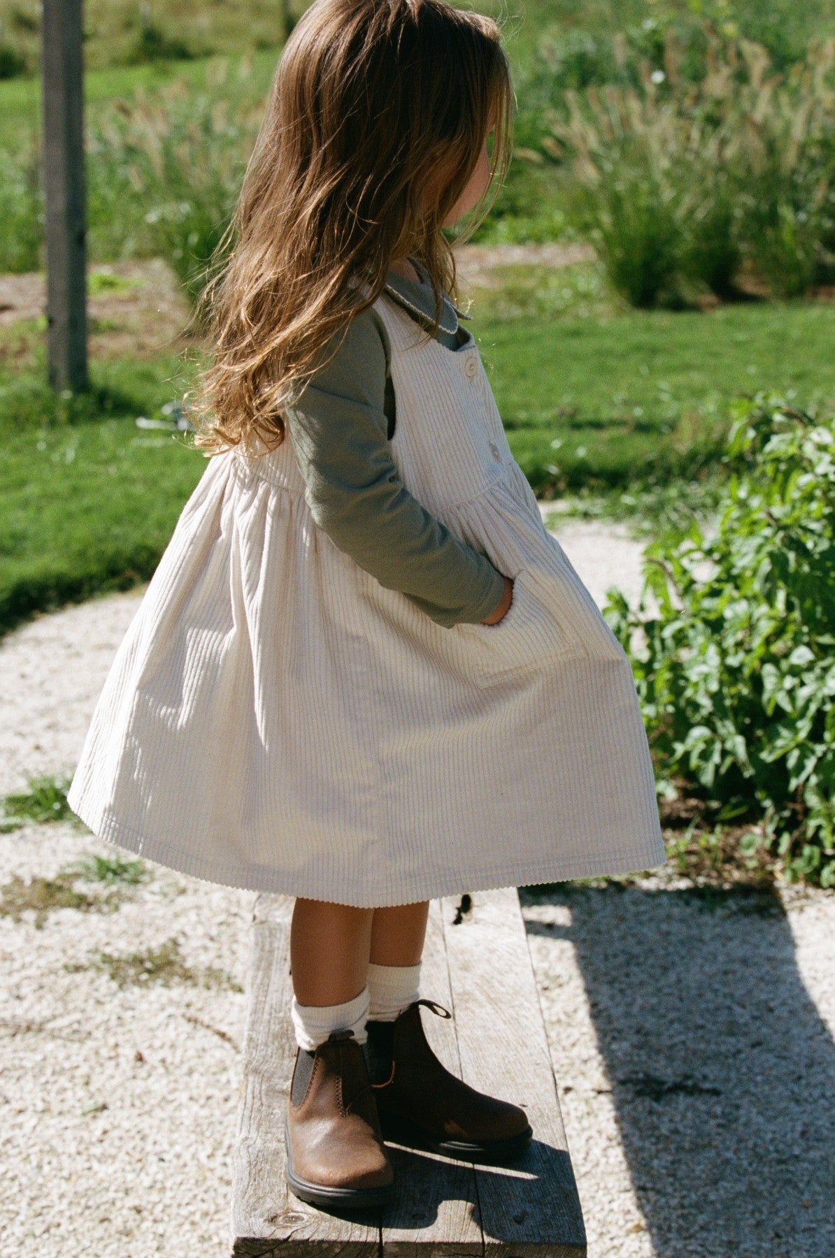 Willa Pinafore - Ecru