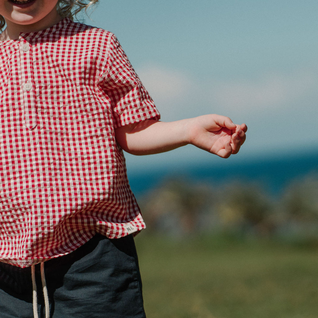 Nature Baby Caravan Shirt Gingham - Red Check