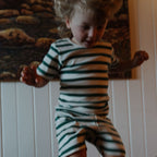 Shortie Pyjama Set - Peppermint Holiday Stripe