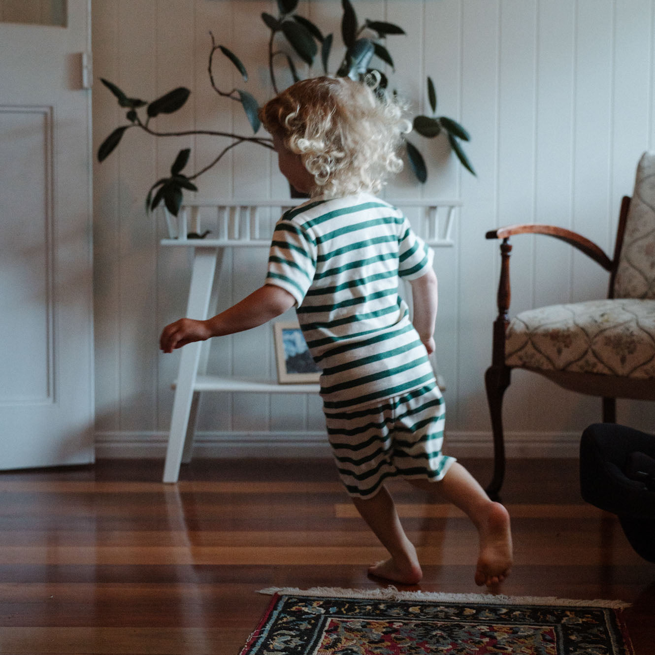 Nature Baby Shortie Pyjama Set - Peppermint Holiday Stripe