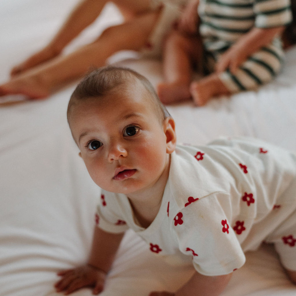 Nature Baby Summer Sleepy Suit - Flora Red Print