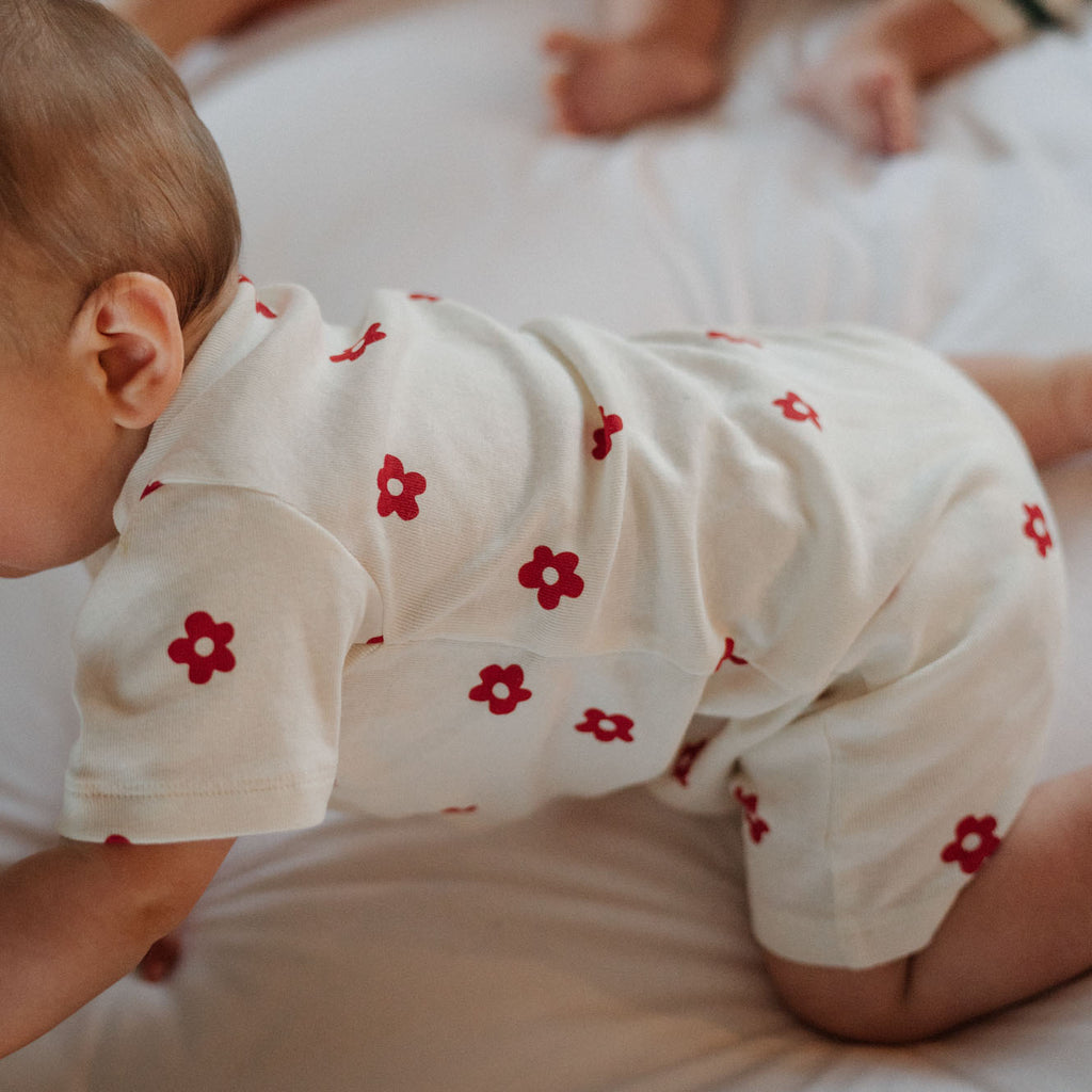 Nature Baby Summer Sleepy Suit - Flora Red Print
