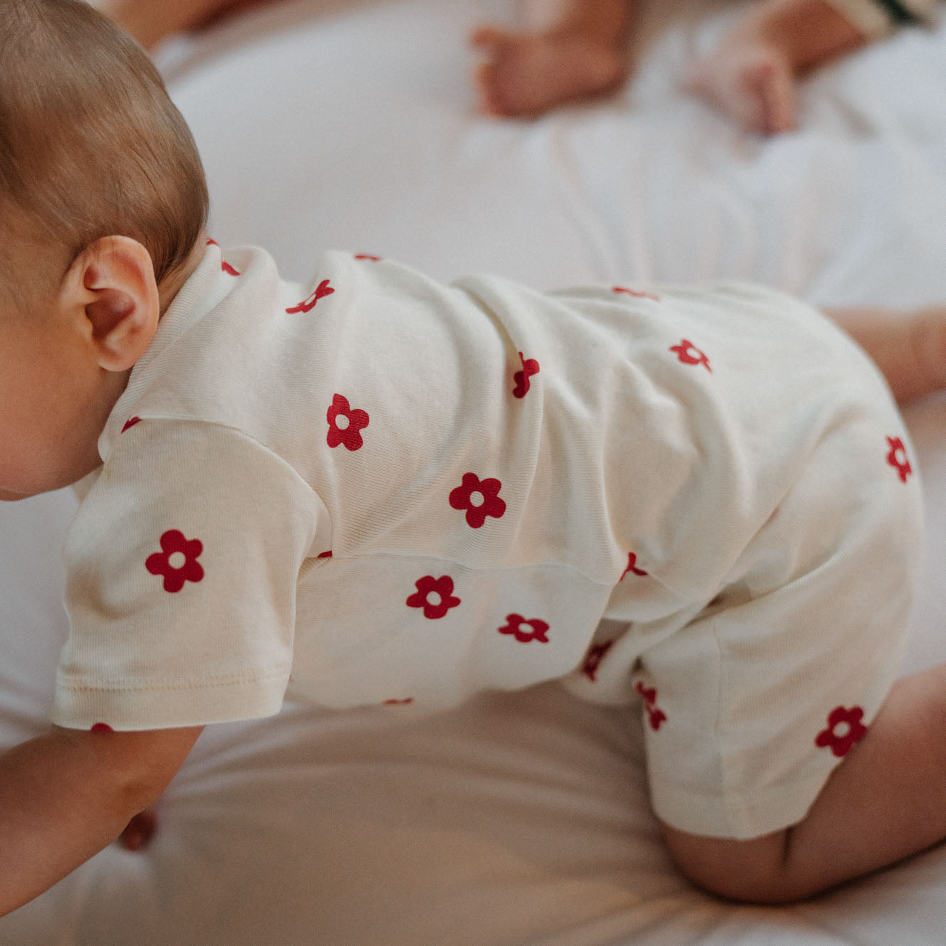 Nature Baby Summer Sleepy Suit - Flora Red Print
