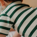 Summer Sleepy Suit - Peppermint Holiday Stripe