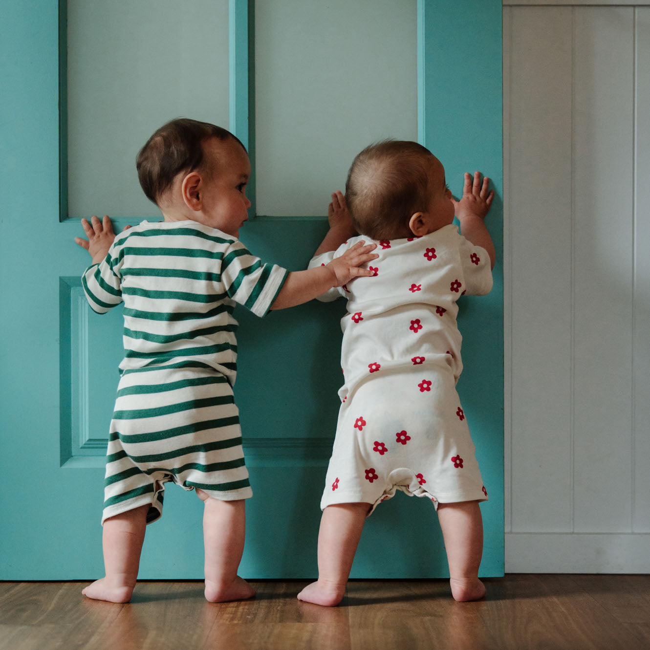 Nature Baby Summer Sleepy Suit - Peppermint Holiday Stripe