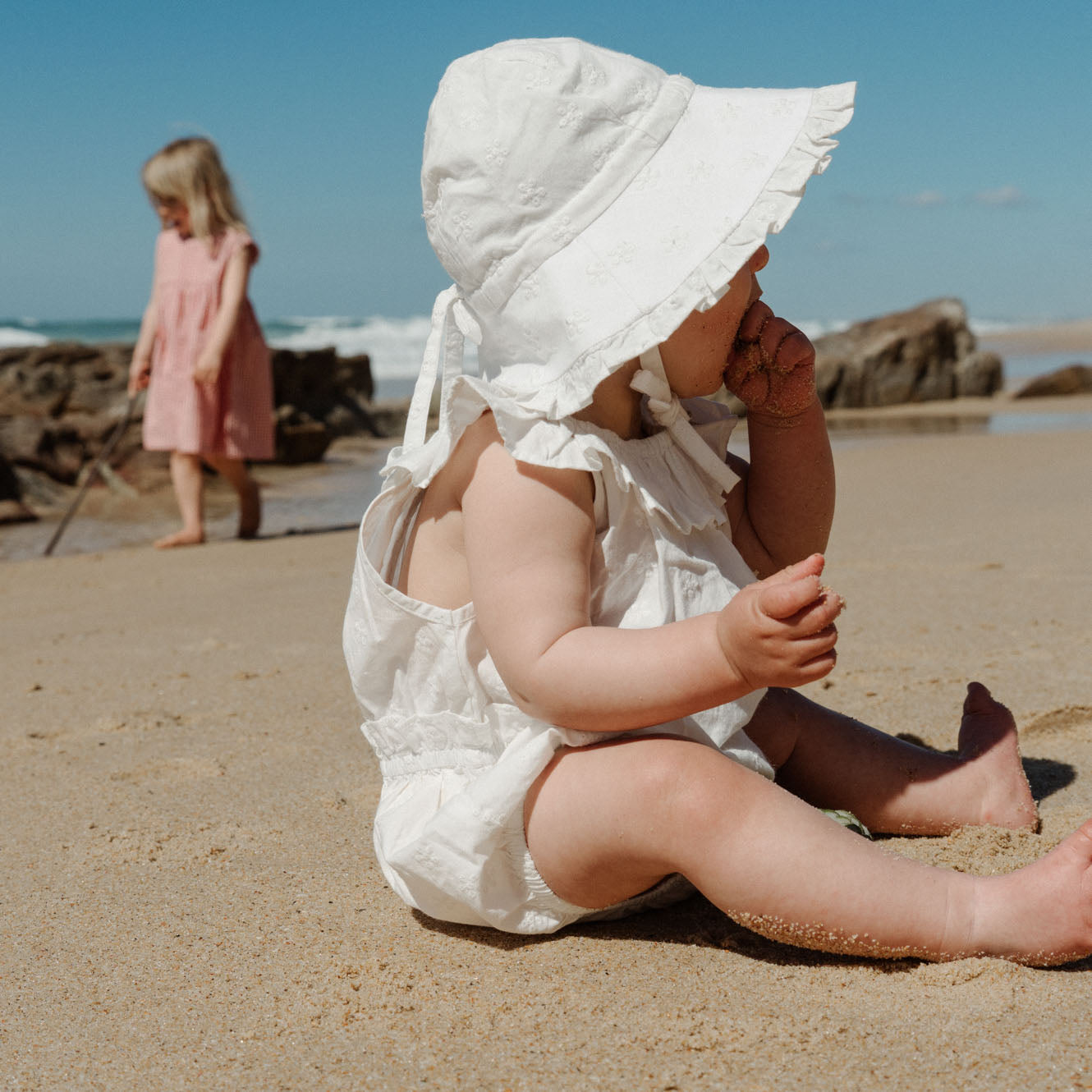 Nature Baby Plum Suit - Ivory Flora