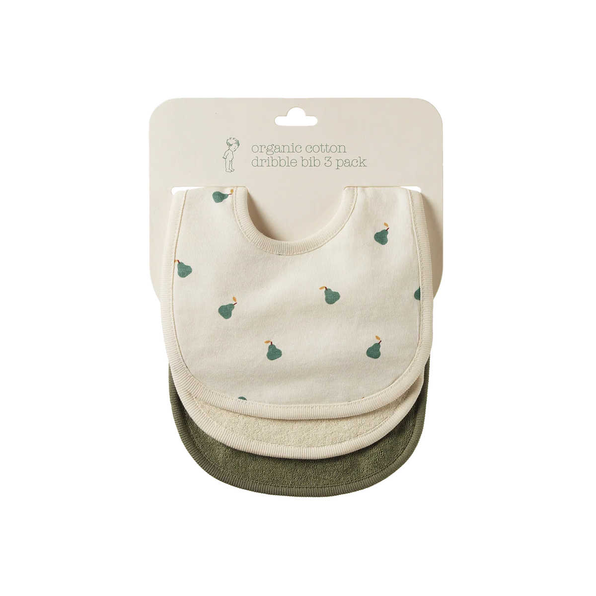 Dribble Bibs 3 Pack - Pears/Natural/Nettle