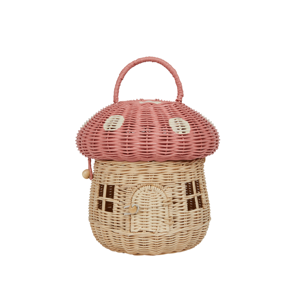 Rattan Mushroom Basket - Musk