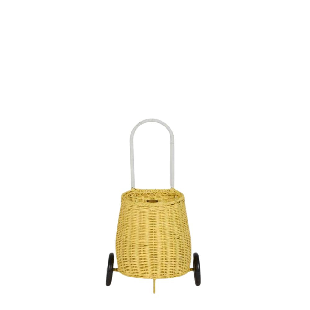 Olli Ella Rattan Luggy Basket - Lemon