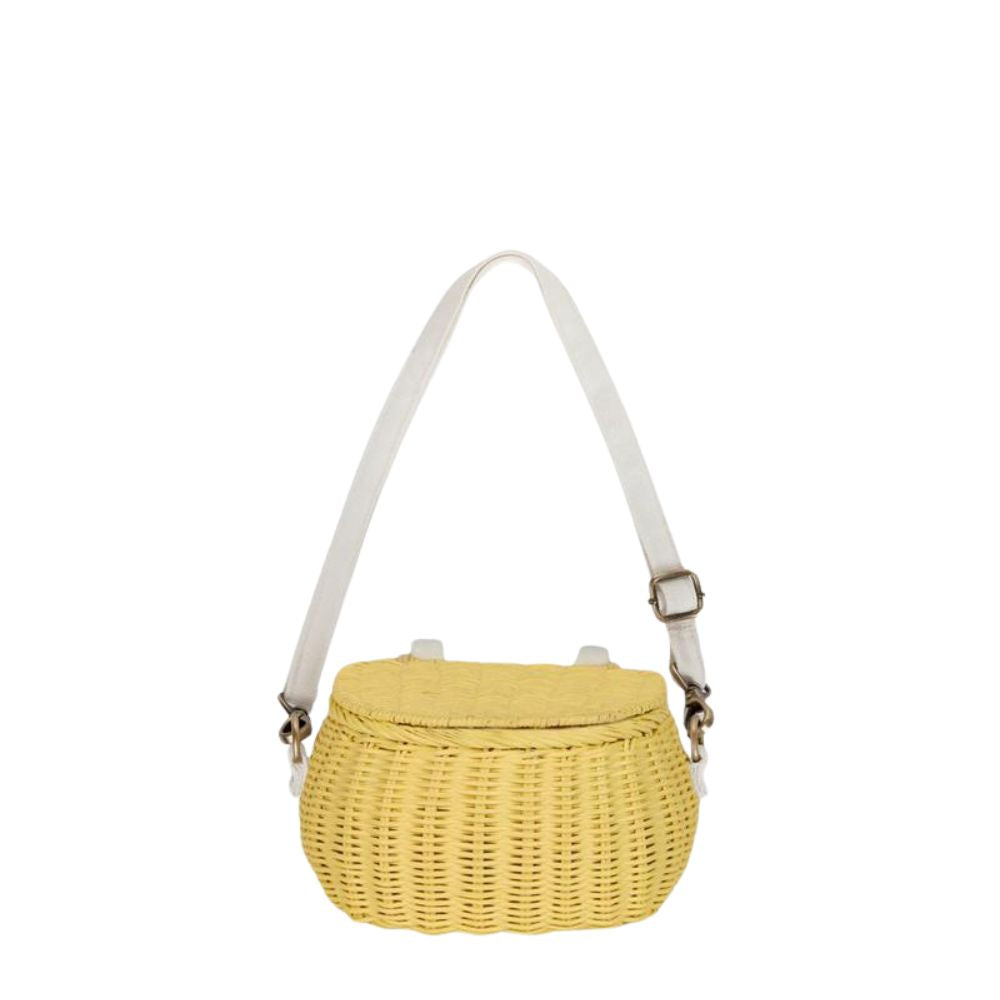 Olli Ella Mini Chari Rattan Bag - Lemon