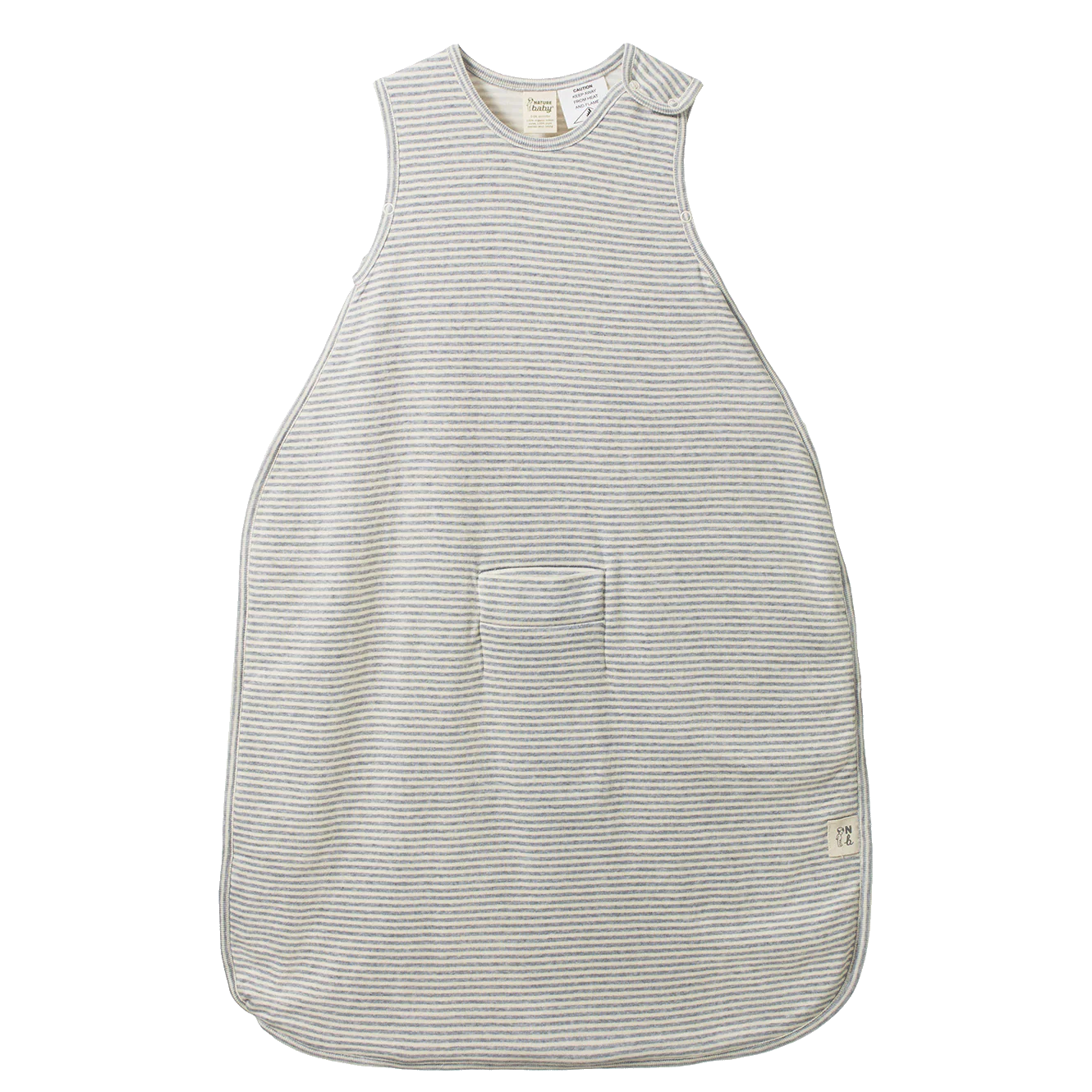 Organic Cotton & Merino Sleeping Bag - Grey Marl Stripe