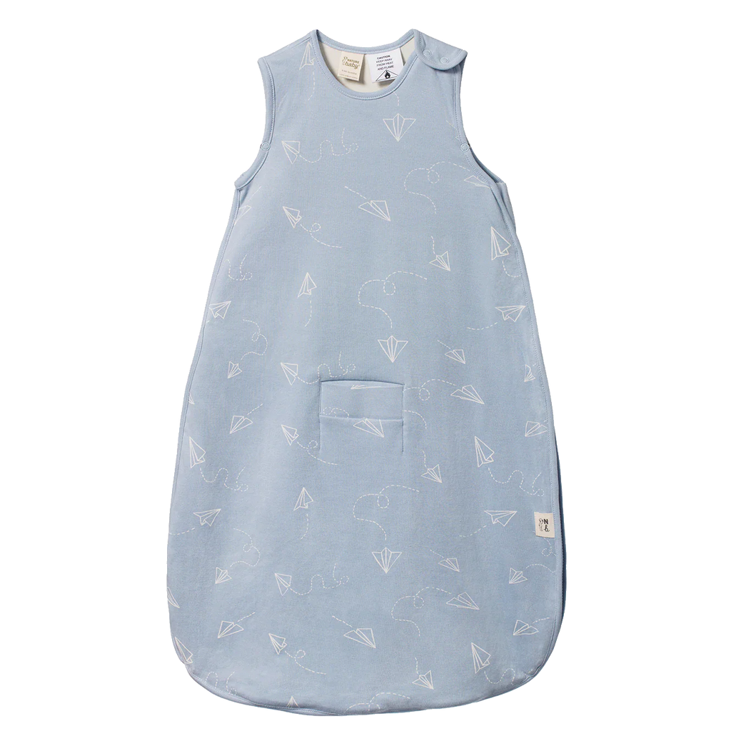 Organic Cotton Sleeping Bag - Paper Planes Print