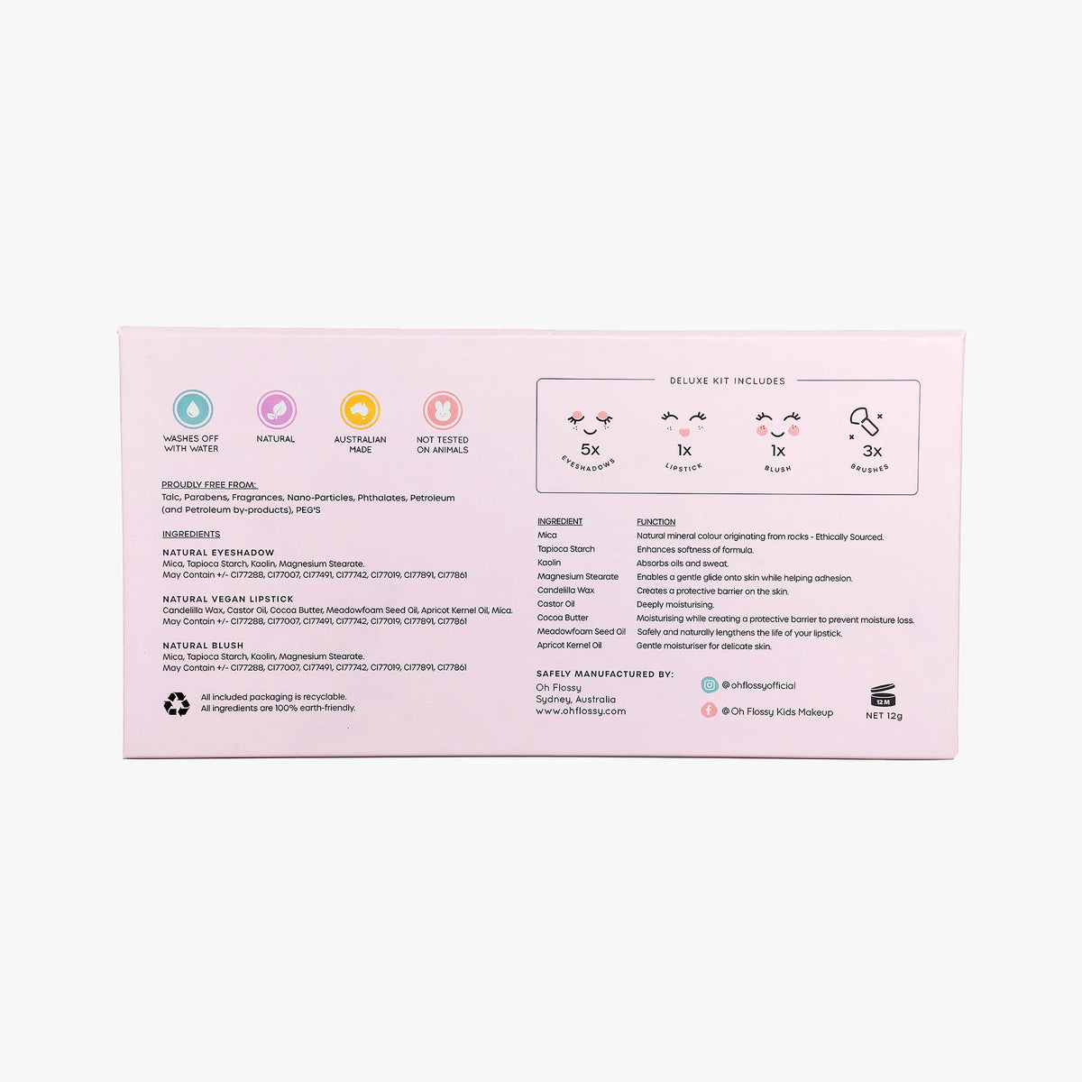 Oh Flossy Deluxe Makeup Set | Soft Pink with Sparkles