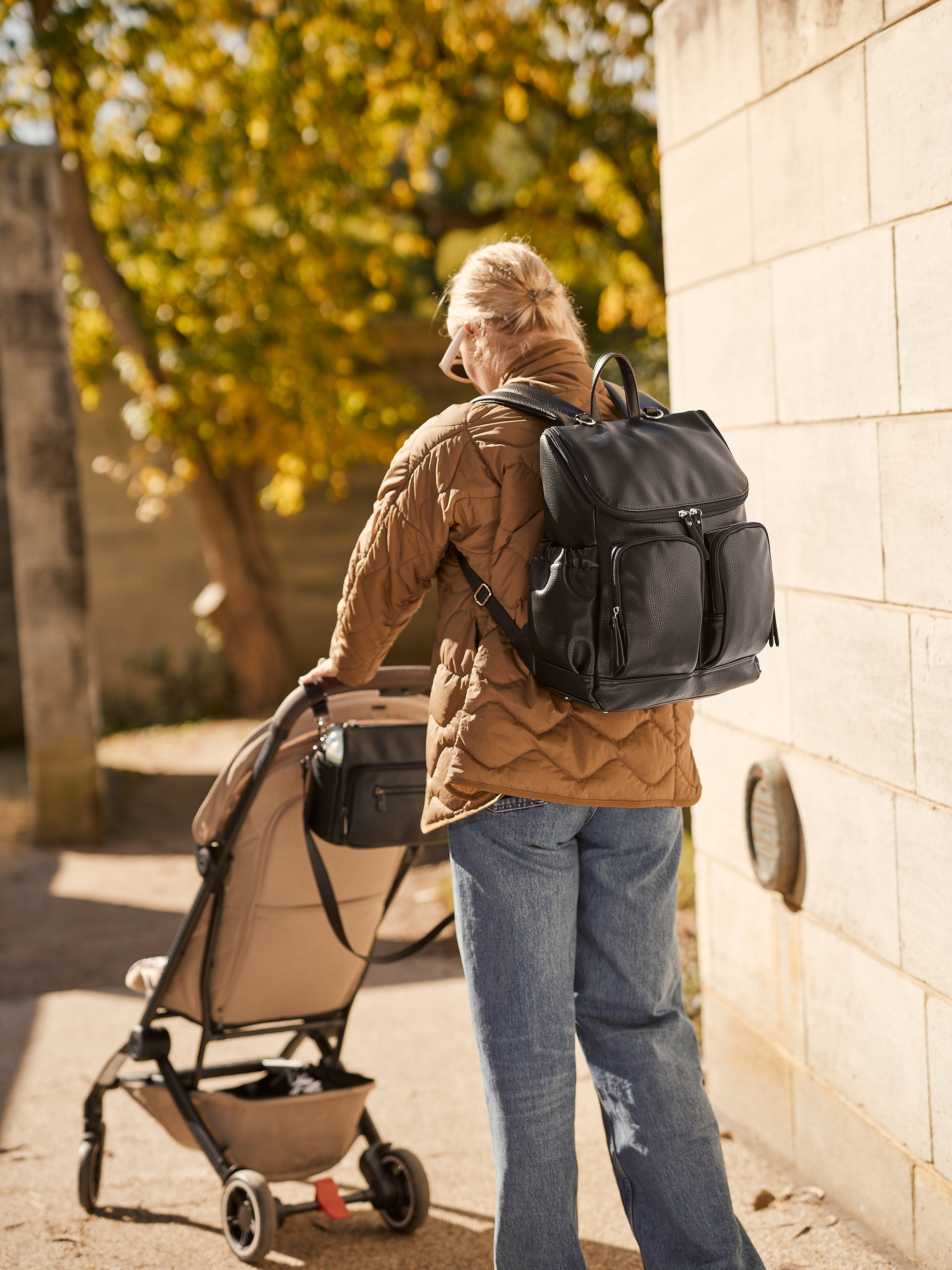 OiOi Nappy Backpack Black – Daisy and Hen - Main Image