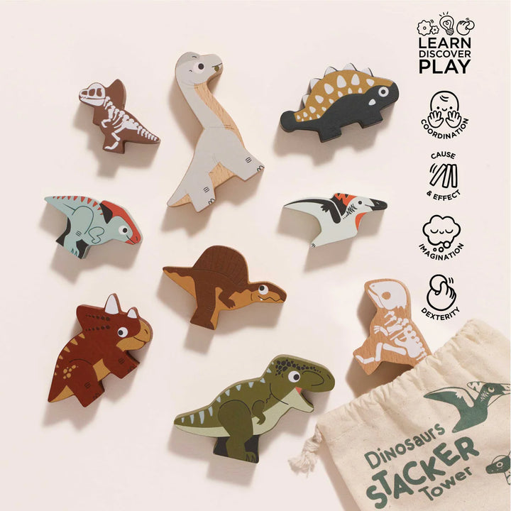 Jurassic Stacking Dinosaurs & Bag - 10 Piece