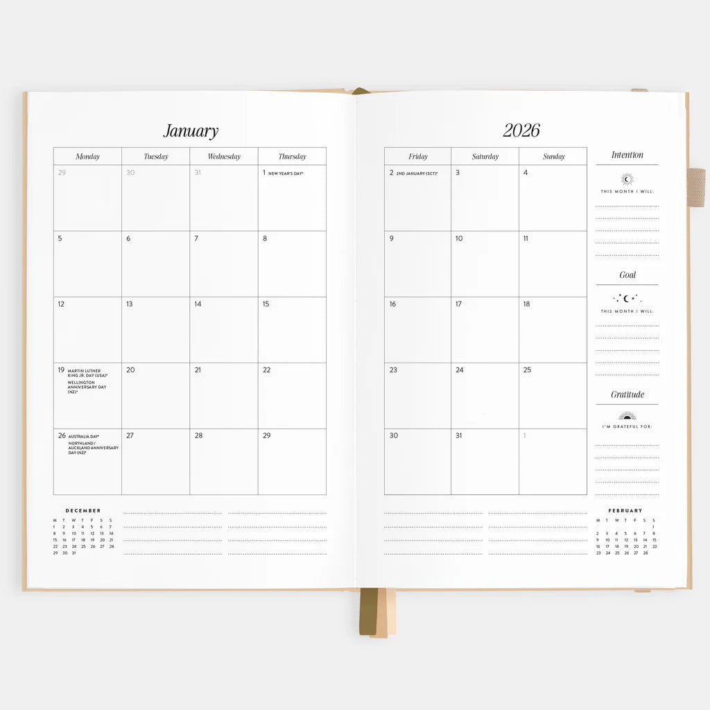 2026 A5 Horizontal Planner - Taupe