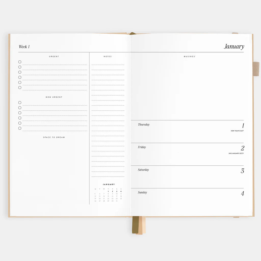 2026 A5 Horizontal Planner - Taupe