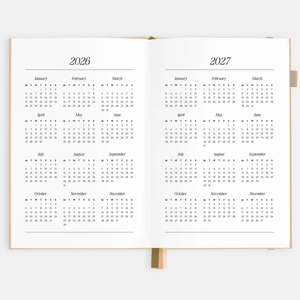 2026 A5 Horizontal Planner - Taupe