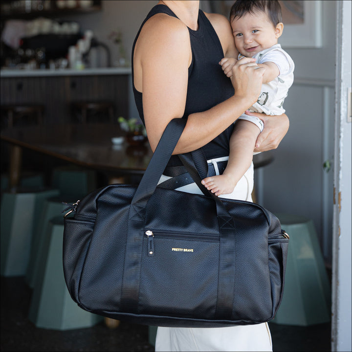 Pretty Brave Stella Baby Bag - Black Pebble